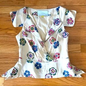 Leifsdottir Beige Floral Silk Blend Blouse